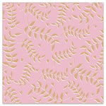 Serviette Déjeuner - Motif Feuilles D'OR sur ROSE