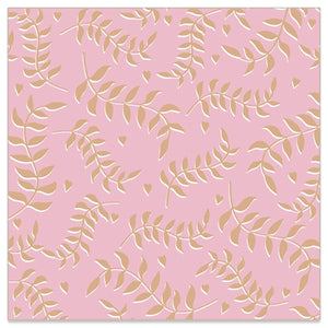 Lunch Napkin - GOLD Leaves Pattern on PINK