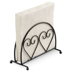 Napkin Holder STANDING - Two Hearts (BLACK)