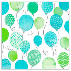 Lunch Napkin - Party Balloons BLUE-GREEN