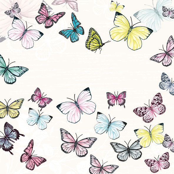 Lunch Napkin - Butterfly WHITE