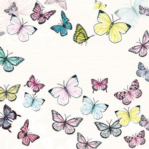 Lunch Napkin - Butterfly WHITE