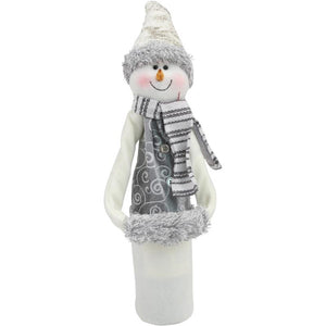Wine Bottle Covers - Snowman FROSTY WHITE