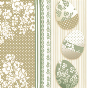 
                
                    Load image into Gallery viewer, Lunch Napkin - Easter (Floral with Eggs) TAN
                
            
