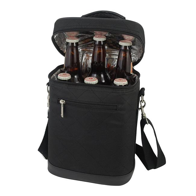BEER BAG - 6 Bottle Insulated Tote Carrier - BLACK