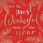 Lunch Napkin - Wonderful Time RED