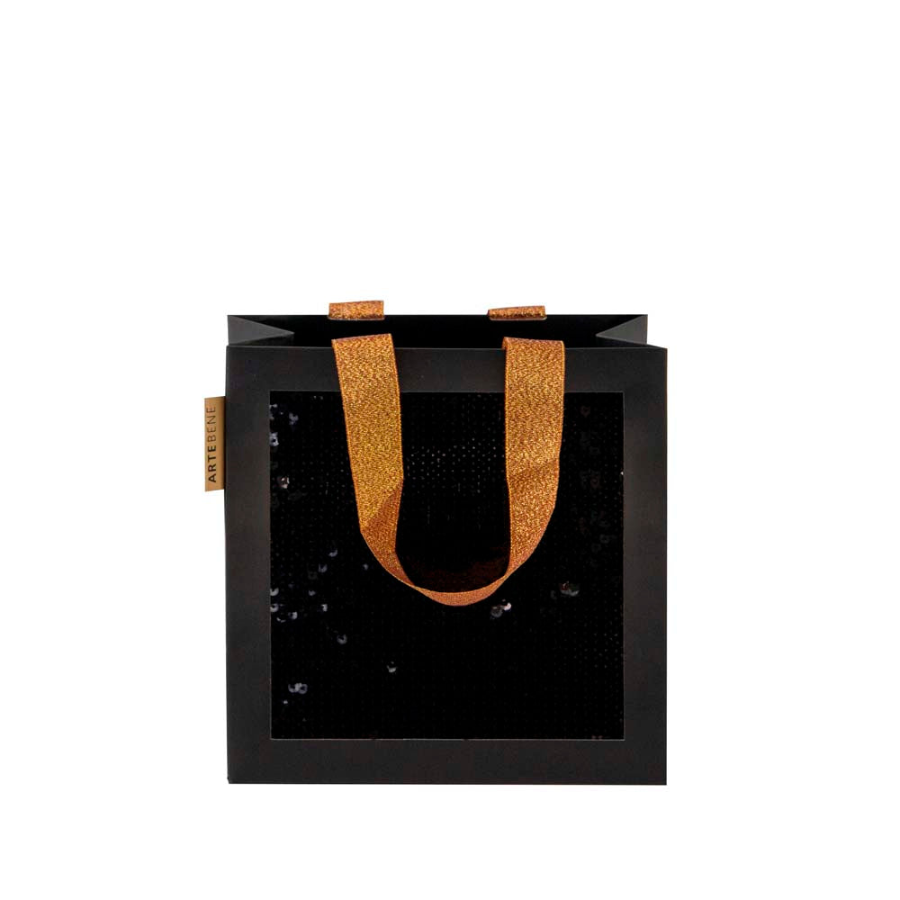 Gift Bag (Sequins) - Square BLACK (Small)