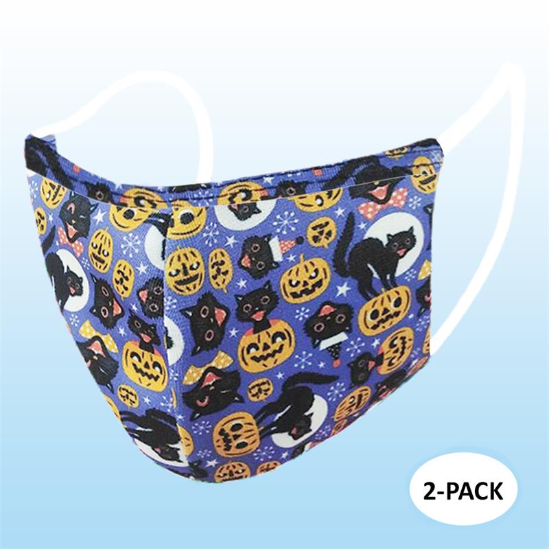 
                
                    Load image into Gallery viewer, Face Mask - Cats &amp;amp; Pumpkins (Adult) - 2 PACK
                
            