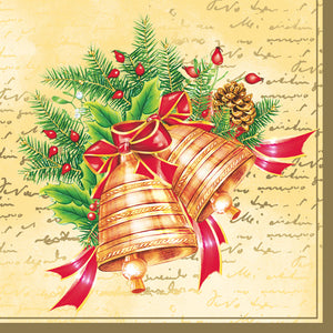 Lunch Napkin - Christmas Bells Cream