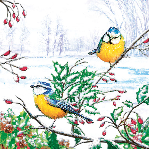 Lunch Napkin - Two Winter Tits