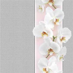 Serviette de table - Orchidée tendre sur rose