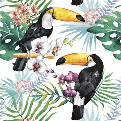 Lunch Napkin - Toucans with Jungle Plants