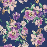 Lunch Napkin - Flower Meadow Pattern - DARK BLUE