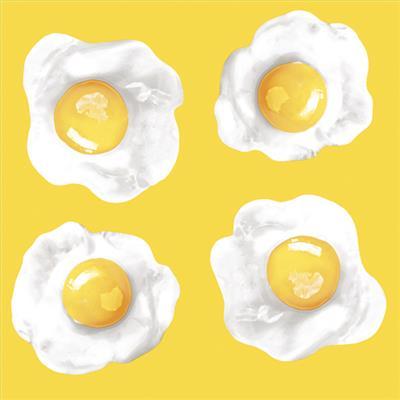 Lunch Napkin - Fried Eggs YELLOW GREEN