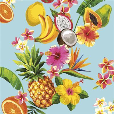 Lunch Napkin - Tropical Mix on Blue