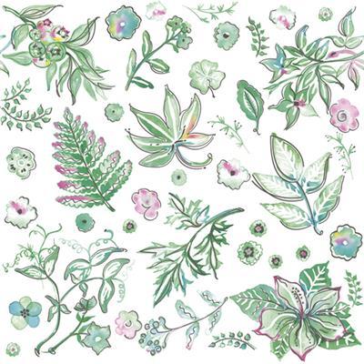 Lunch Napkin - Watercolour Green Leaves