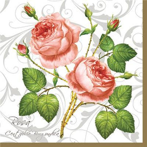 Serviette Déjeuner - Rosa Centifolia BLANCHE