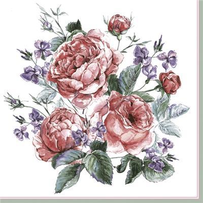 Serviette de table - Roses peintes anglaises