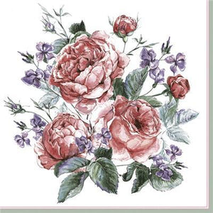 
                
                    Load image into Gallery viewer, Lunch Napkin - English Painted Roses
                
            