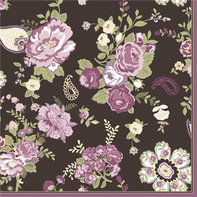 Lunch Napkin - Wallpaper with Roses Claret