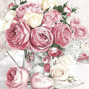 
                
                    Load image into Gallery viewer, Lunch Napkin - Pink Roses in Vintage Vase
                
            