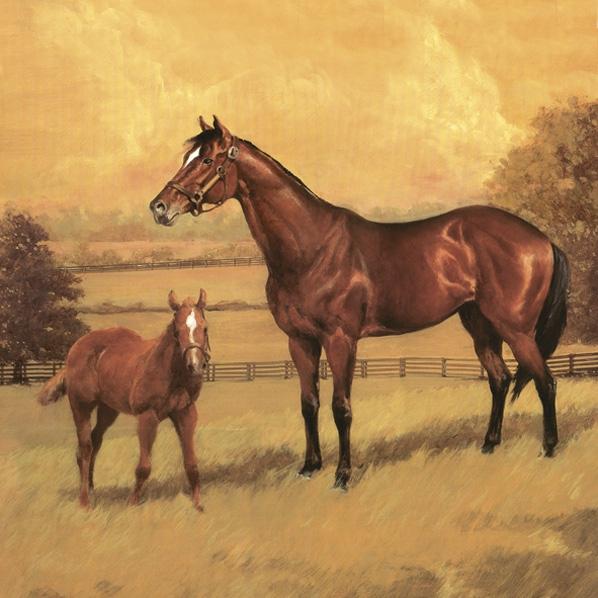 Lunch Napkin - Mare with a Colt Painting