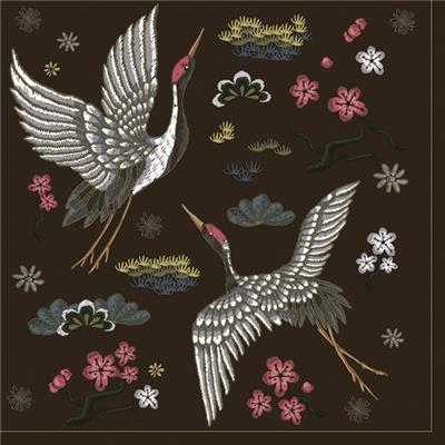 Lunch Napkin - Embroidered Cranes