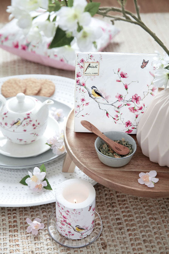 MUG (Fine Bone China) - Bird & Blossom WHITE (400 mL)