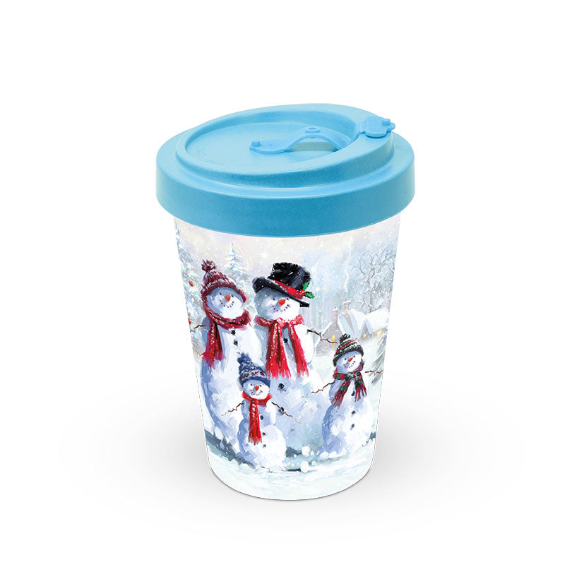 MUG (Bamboo Travel Mug) - Snowman with Hat (400 mL)