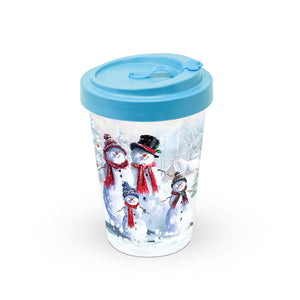 
                
                    Load image into Gallery viewer, MUG (Bamboo Travel Mug) - Snowman with Hat (400 mL)
                
            