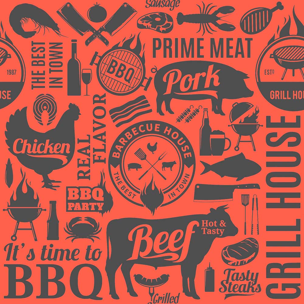 Lunch Napkin - Barbecue SCARLET