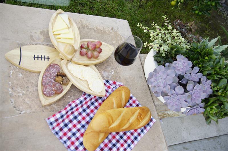 Wooden Appetizer Tray - FOOTBALL