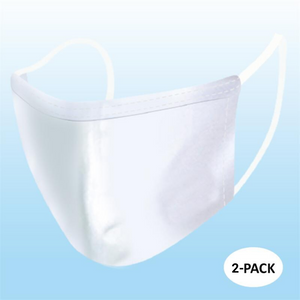 Face Mask - WHITE (Adult) - 2 PACK