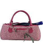 Wine Clutch - PINK TWEED Insulated Single Bottle Wine Tote