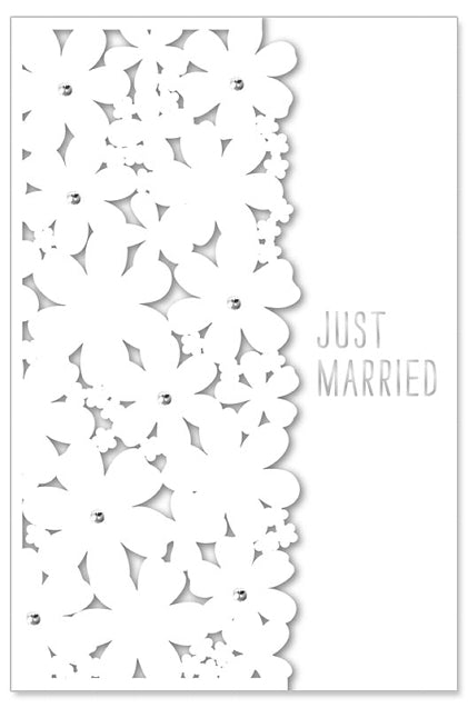 Greeting Card (Wedding) - Just Married with Florals (Laser Cut)