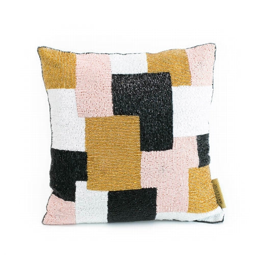 Cushion - Beaded Modern Patches