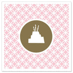 MINI Carte de Voeux (Anniversaire) - Gâteau d'Anniversaire ROSE