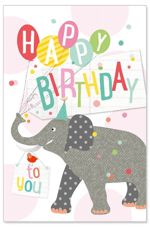 Carte de voeux (anniversaire) - Party Elephant
