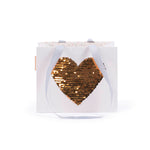 Gift Bag (Sequins) - Heart GOLD/SILVER (Small)