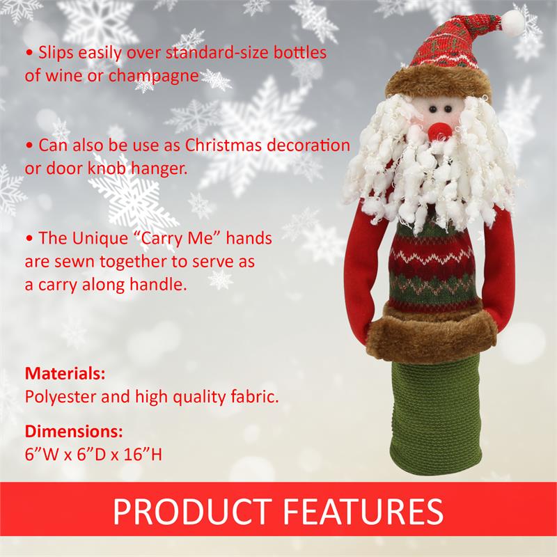 
                
                    Load image into Gallery viewer, Wine Bottle Covers - Santa PATTERN
                
            