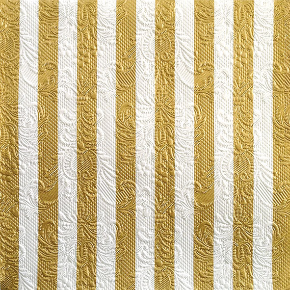 Lunch Napkin - Elegance Stripes GOLD/WHITE