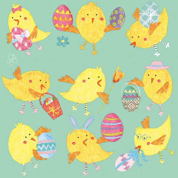 Lunch Napkin - Easter Chicks MINT